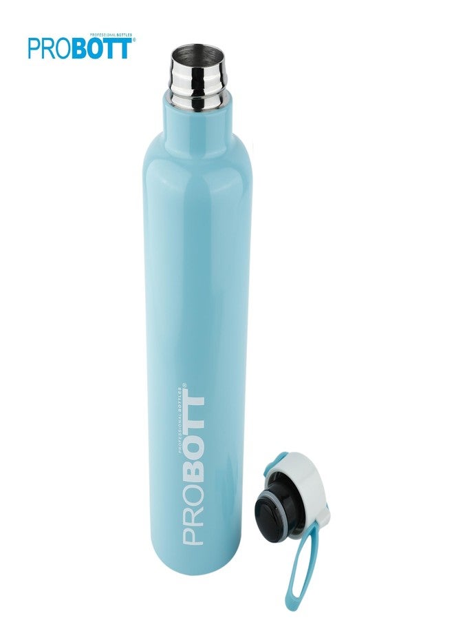 Probott Bang 750 ml Thermosteel Vacuum Insulated Double Walled Flask, Stainless Steel Water Bottle, Light Blue | Screw Cap | Hot and Cold | LeakProof | Water, Tea, Coffee, Gym, College, Office, Travel - Image 2